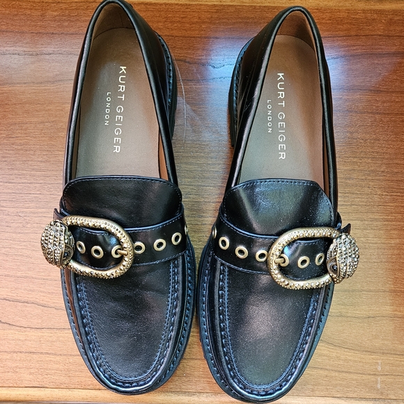 Kurt Geiger Black Mayfair Chunky Loafers - Picture 4 of 5